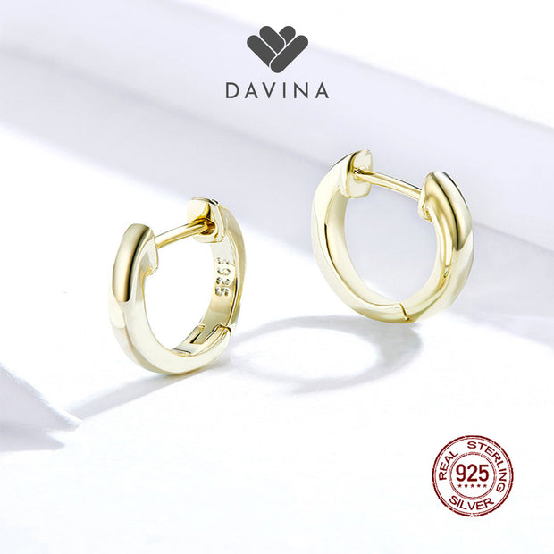 DAVINA Ladies Cassie Earrings Gold Color Sterling Silver 925