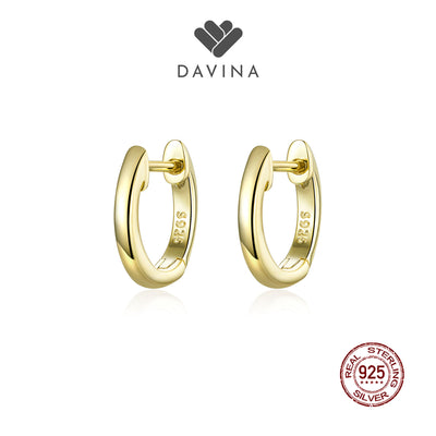 DAVINA Ladies Cassie Earrings Gold Color Sterling Silver 925