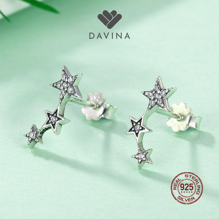 DAVINA Ladies Stars Earrings Sterling Silver 925