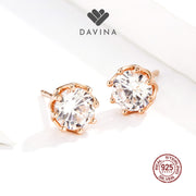 DAVINA Ladies Dakota Earrings Rose Gold Color Sterling Silver 925