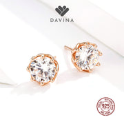 DAVINA Ladies Dakota Earrings Rose Gold Color Sterling Silver 925