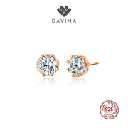 DAVINA Ladies Dakota Earrings Rose Gold Color Sterling Silver 925