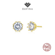 DAVINA Ladies Dakota Earrings Gold Color Sterling Silver 925