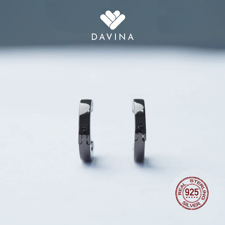 DAVINA Ladies Noire Earrings Black Color Sterling Silver 925