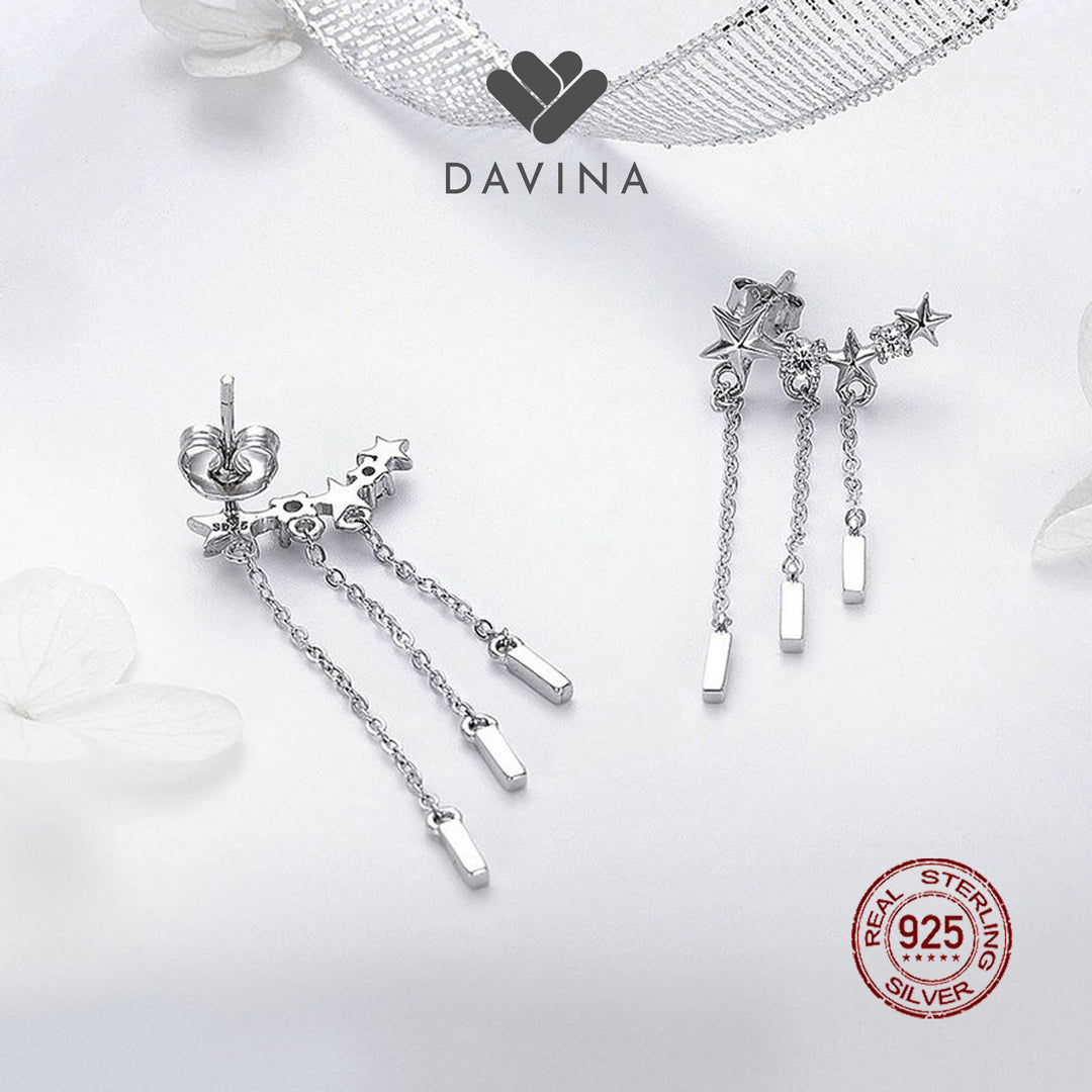 DAVINA Ladies Dara Earrings Sterling Silver 925
