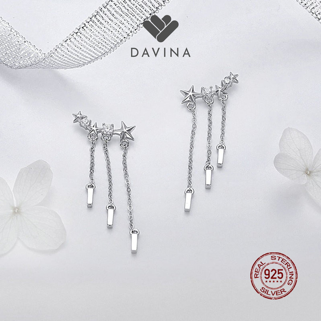 DAVINA Ladies Dara Earrings Sterling Silver 925