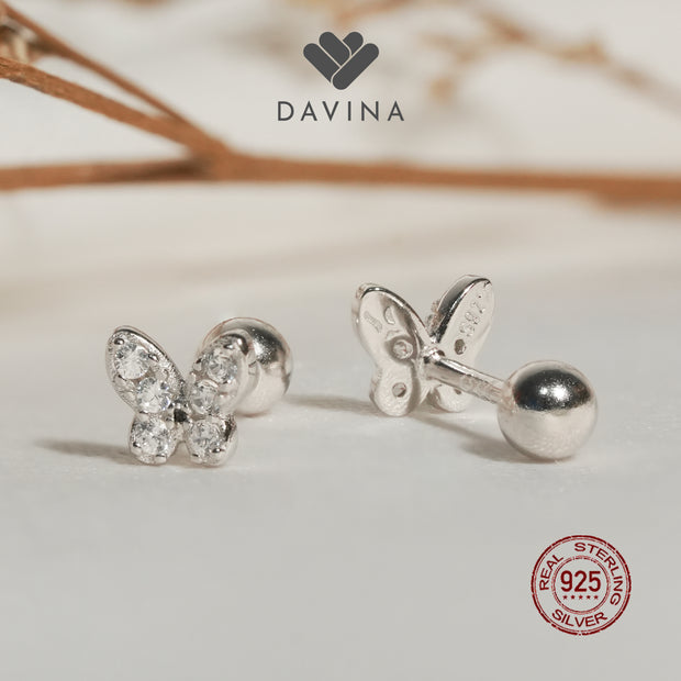 DAVINA Ladies Papillon Earrings Sterling Silver 925