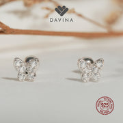 DAVINA Ladies Papillon Earrings Sterling Silver 925