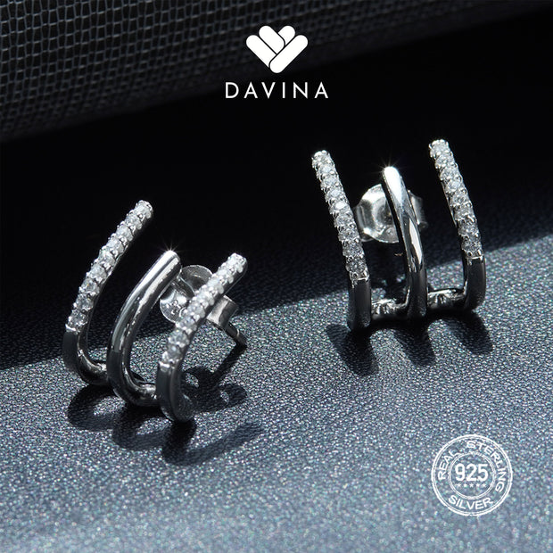 DAVINA Ladies Cherlie Earrings Sterling Silver 925