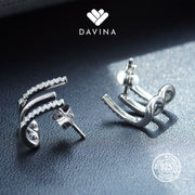 DAVINA Ladies Cherlie Earrings Sterling Silver 925