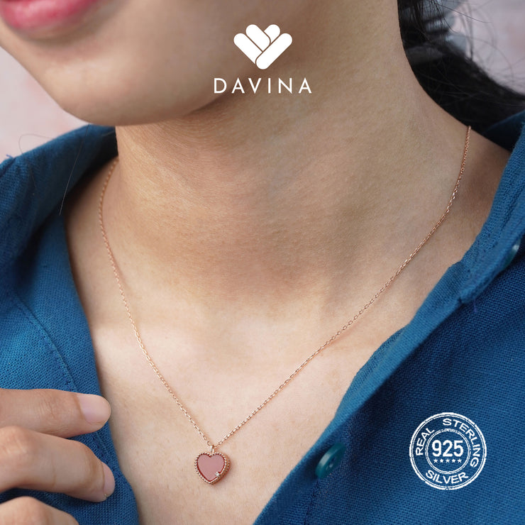 DAVINA Ladies Lovels Necklace Rose Gold Color Sterling Silver 925