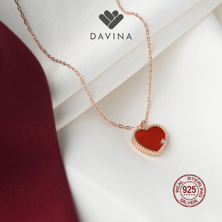 DAVINA Ladies Lovels Necklace Rose Gold Color Sterling Silver 925