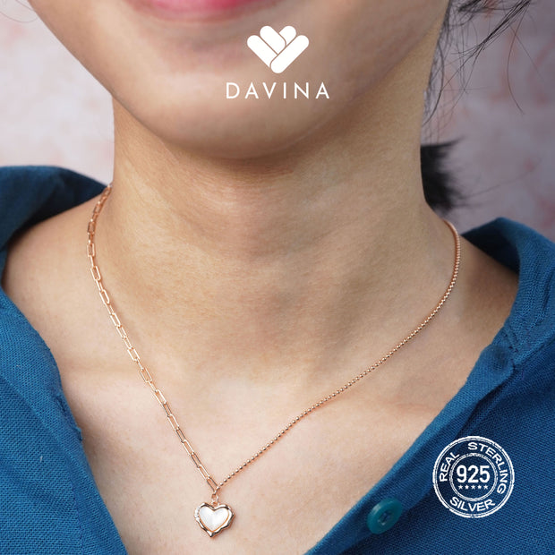 DAVINA Ladies Leliya Necklace Rose Gold Color Sterling Silver 925