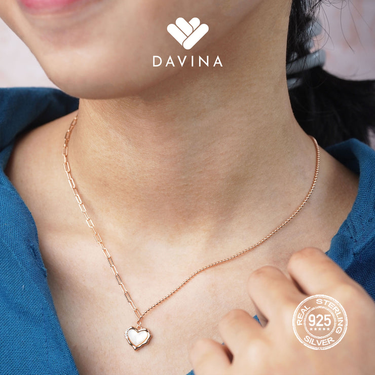 DAVINA Ladies Leliya Necklace Rose Gold Color Sterling Silver 925