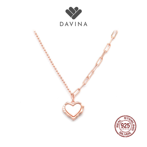 DAVINA Ladies Leliya Necklace Rose Gold Color Sterling Silver 925