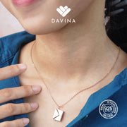 DAVINA Ladies Envelope Necklace Rose Gold Color Sterling Silver 925