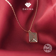 DAVINA Ladies Envelope Necklace Rose Gold Color Sterling Silver 925