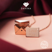 DAVINA Ladies Envelope Necklace Rose Gold Color Sterling Silver 925