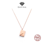 DAVINA Ladies Envelope Necklace Rose Gold Color Sterling Silver 925