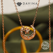 DAVINA Ladies Loona Necklace Rose Gold Color Sterling Silver 925