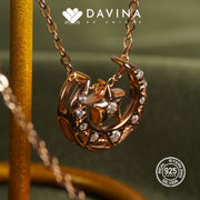 DAVINA Ladies Loona Necklace Rose Gold Color Sterling Silver 925