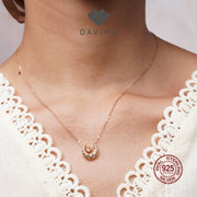 DAVINA Ladies Loona Necklace Rose Gold Color Sterling Silver 925