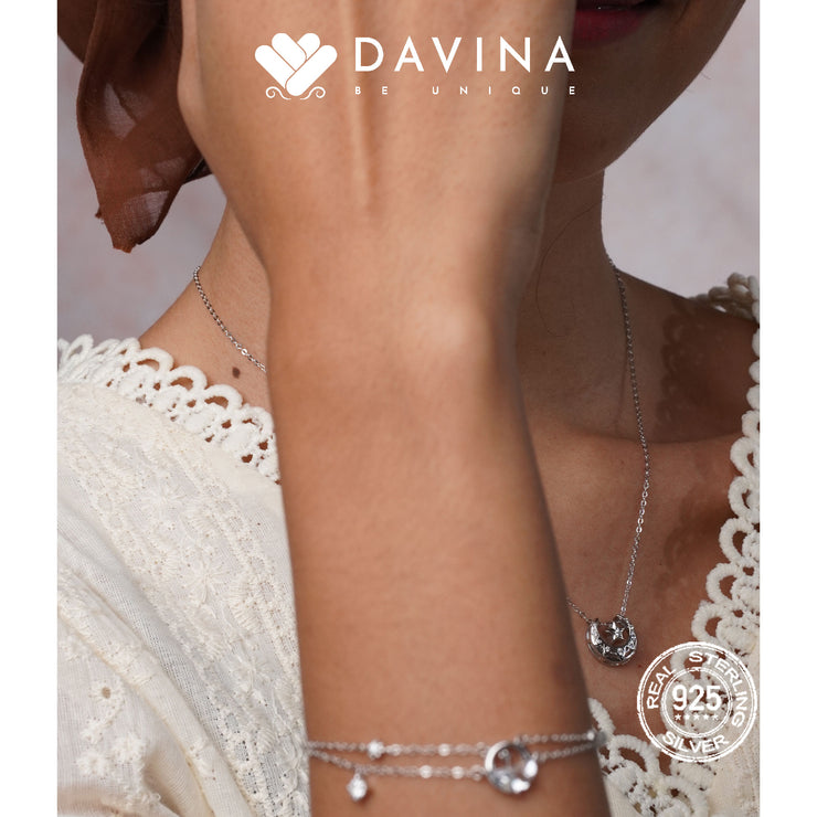 DAVINA Ladies Loona Necklace Sterling Silver 925