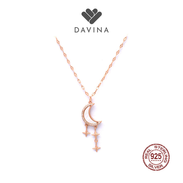 DAVINA Ladies Aelin Necklace Rose Gold Color Sterling Silver 925