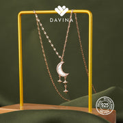 DAVINA Ladies Aelin Necklace Rose Gold Color Sterling Silver 925