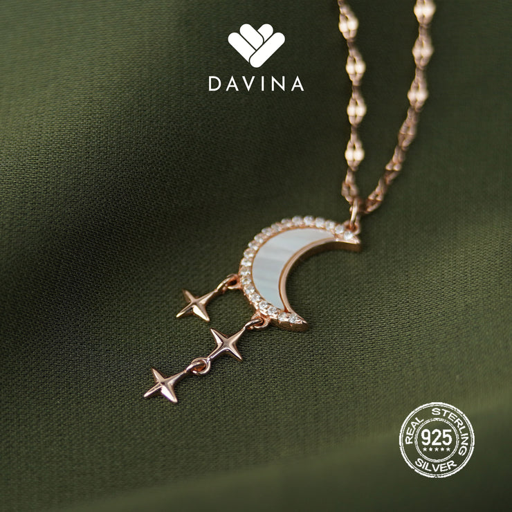 DAVINA Ladies Aelin Necklace Rose Gold Color Sterling Silver 925