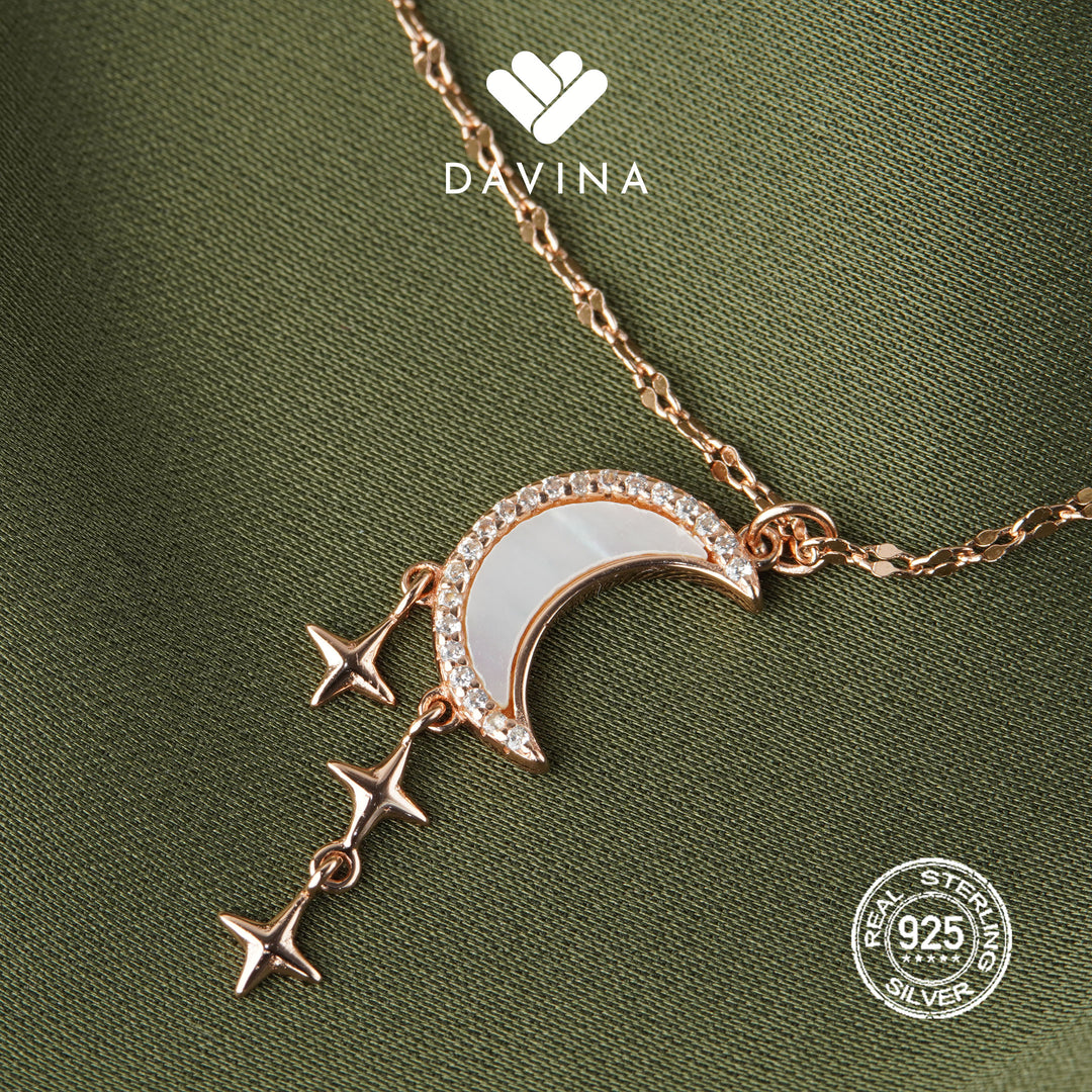 DAVINA Ladies Aelin Necklace Rose Gold Color Sterling Silver 925