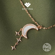 DAVINA Ladies Aelin Necklace Rose Gold Color Sterling Silver 925