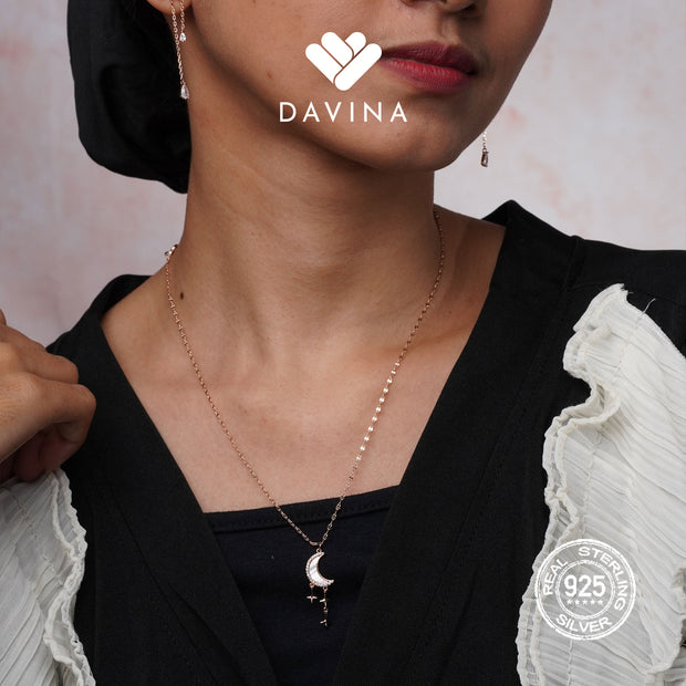 DAVINA Ladies Aelin Necklace Rose Gold Color Sterling Silver 925