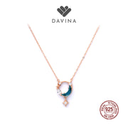 DAVINA Ladies Moona Necklace Rose Gold Plated Sterling Silver 925