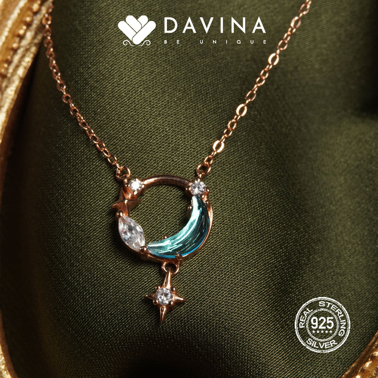 DAVINA Ladies Moona Necklace Rose Gold Color S925