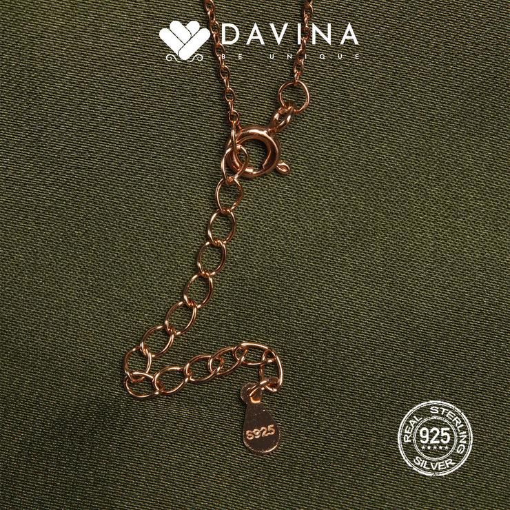 DAVINA Ladies Moona Necklace Rose Gold Color Sterling Silver 925