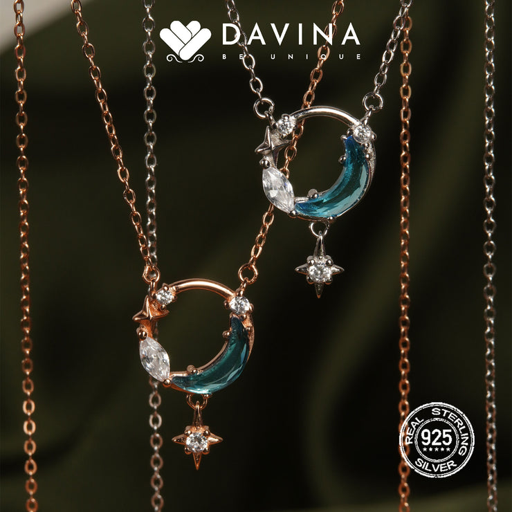 DAVINA Ladies Moona Necklace Rose Gold Color S925