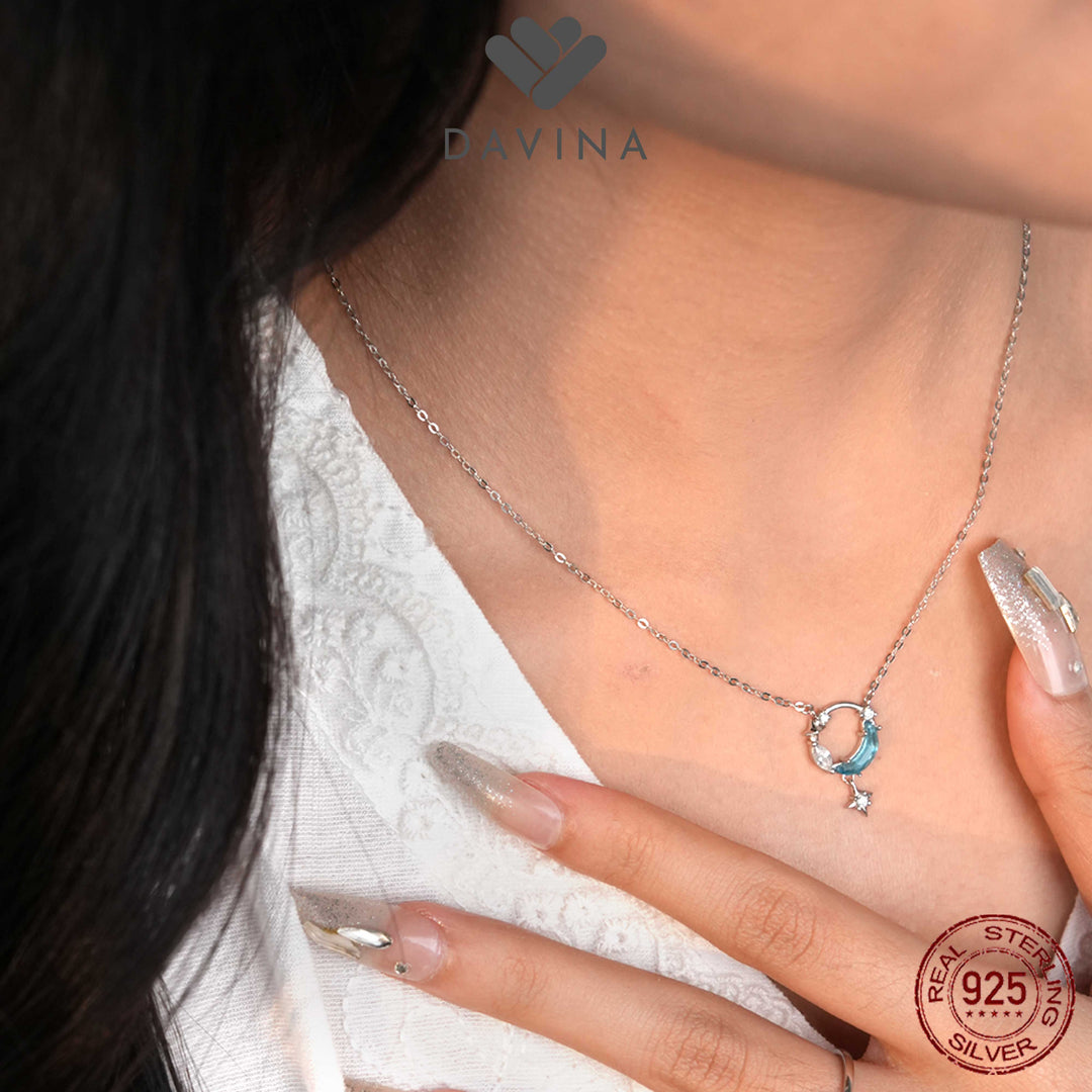 DAVINA Ladies Moona Necklace Sterling Silver 925