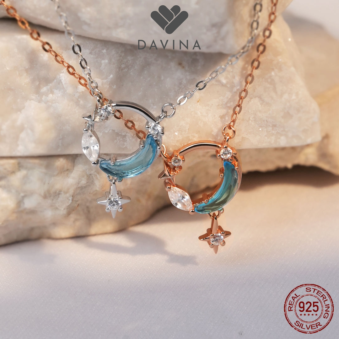 DAVINA Ladies Moona Necklace Sterling Silver 925