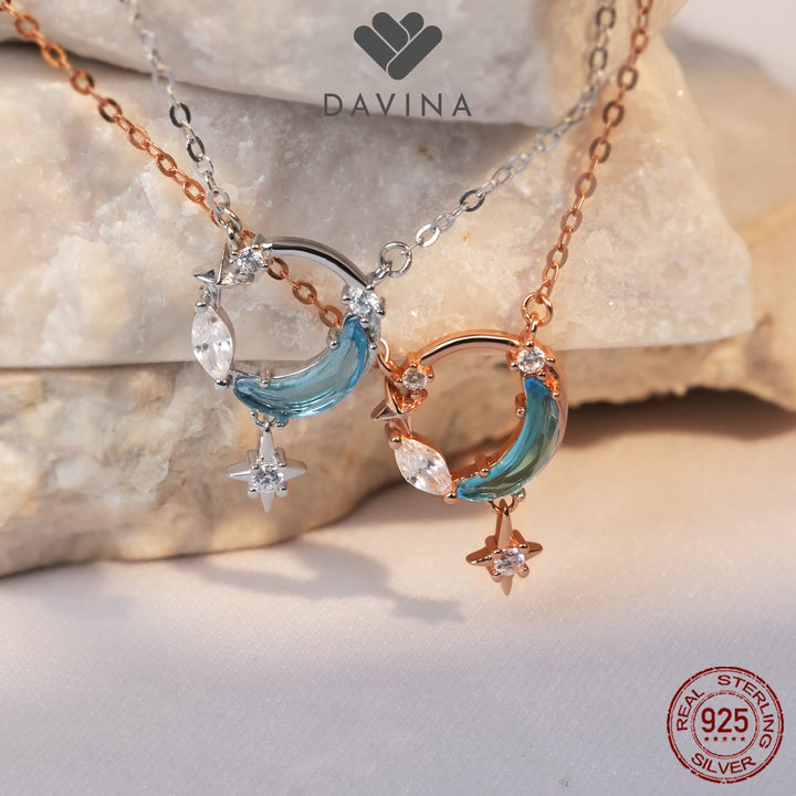 DAVINA Ladies Moona Necklace Sterling Silver 925
