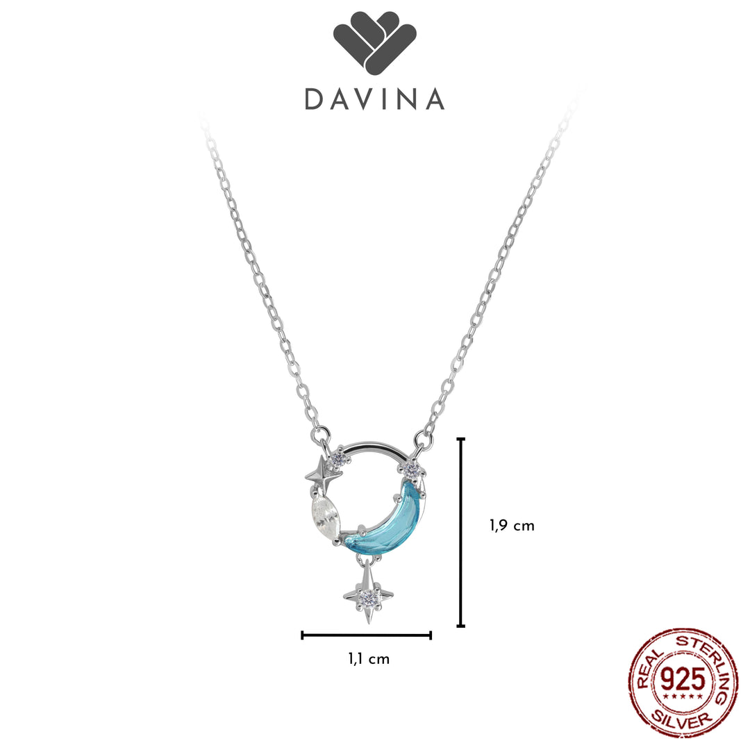 DAVINA Ladies Moona Necklace Sterling Silver 925