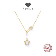 DAVINA Ladies Archie Necklace Gold Color Sterling Silver 925