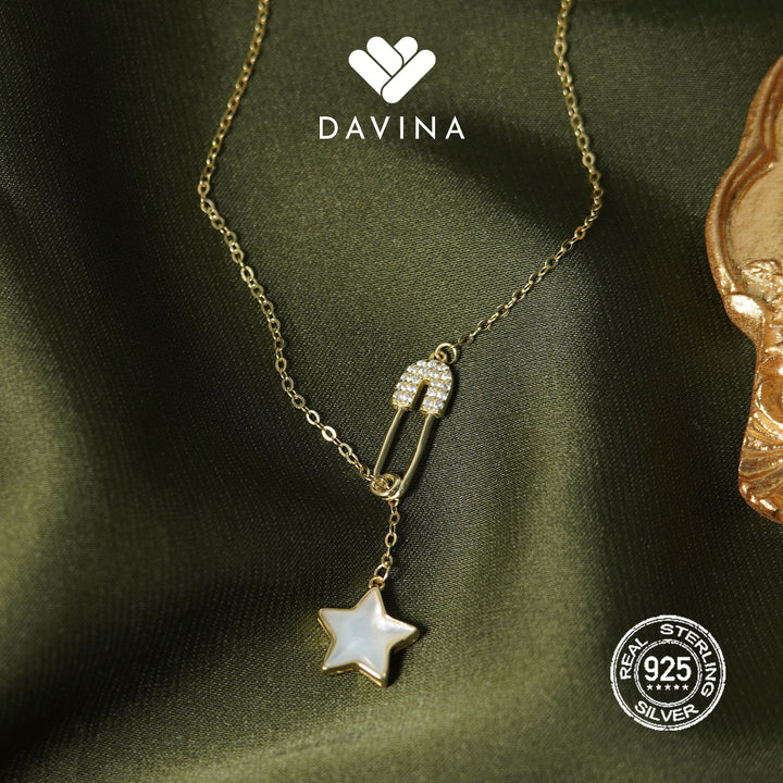DAVINA Ladies Archie Necklace Gold Color Sterling Silver 925