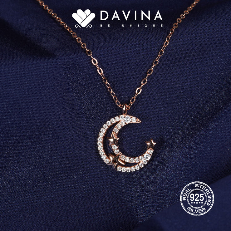 DAVINA Ladies Lolyta Necklace Rose Gold Color Sterling Silver 925