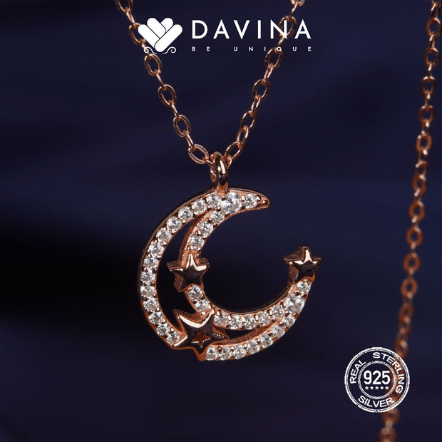 DAVINA Ladies Lolyta Necklace Rose Gold Color Sterling Silver 925