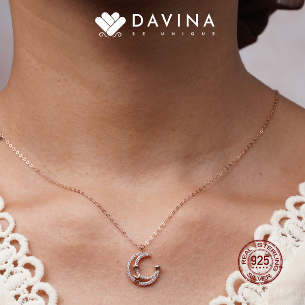 DAVINA Ladies Lolyta Necklace Rose Gold Color Sterling Silver 925