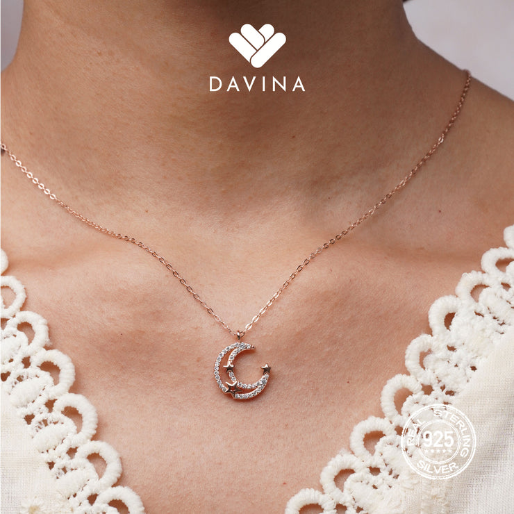 DAVINA Ladies Lolyta Necklace Rose Gold Color Sterling Silver 925