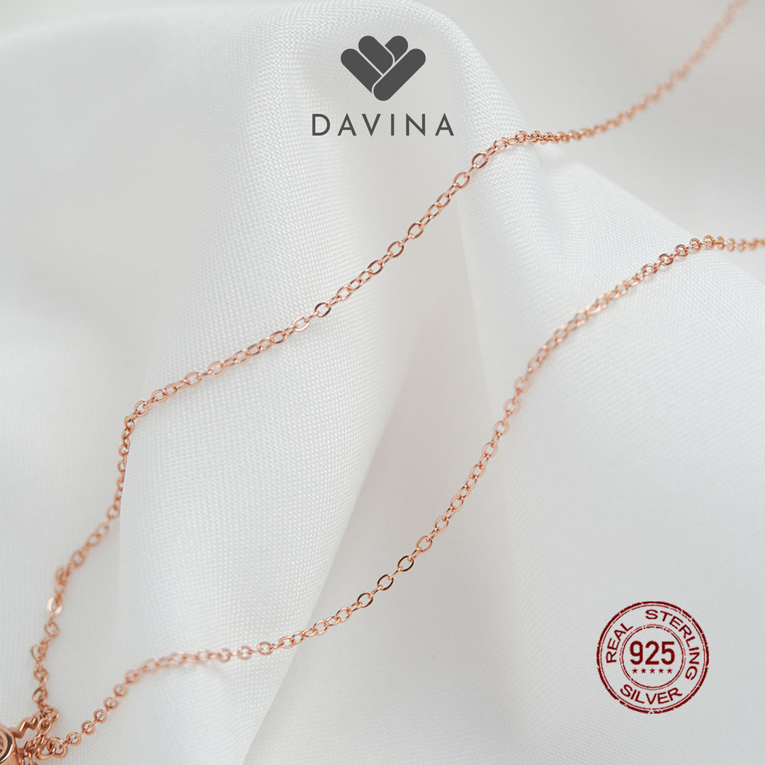 DAVINA Ladies Lovelyn Necklace Rose Plated Color Sterling Silver 925