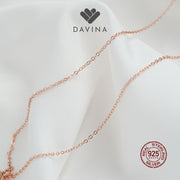 DAVINA Ladies Lovelyn Necklace Rose Plated Color Sterling Silver 925