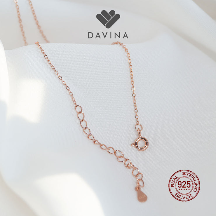 DAVINA Ladies Lovelyn Necklace Rose Plated Color Sterling Silver 925